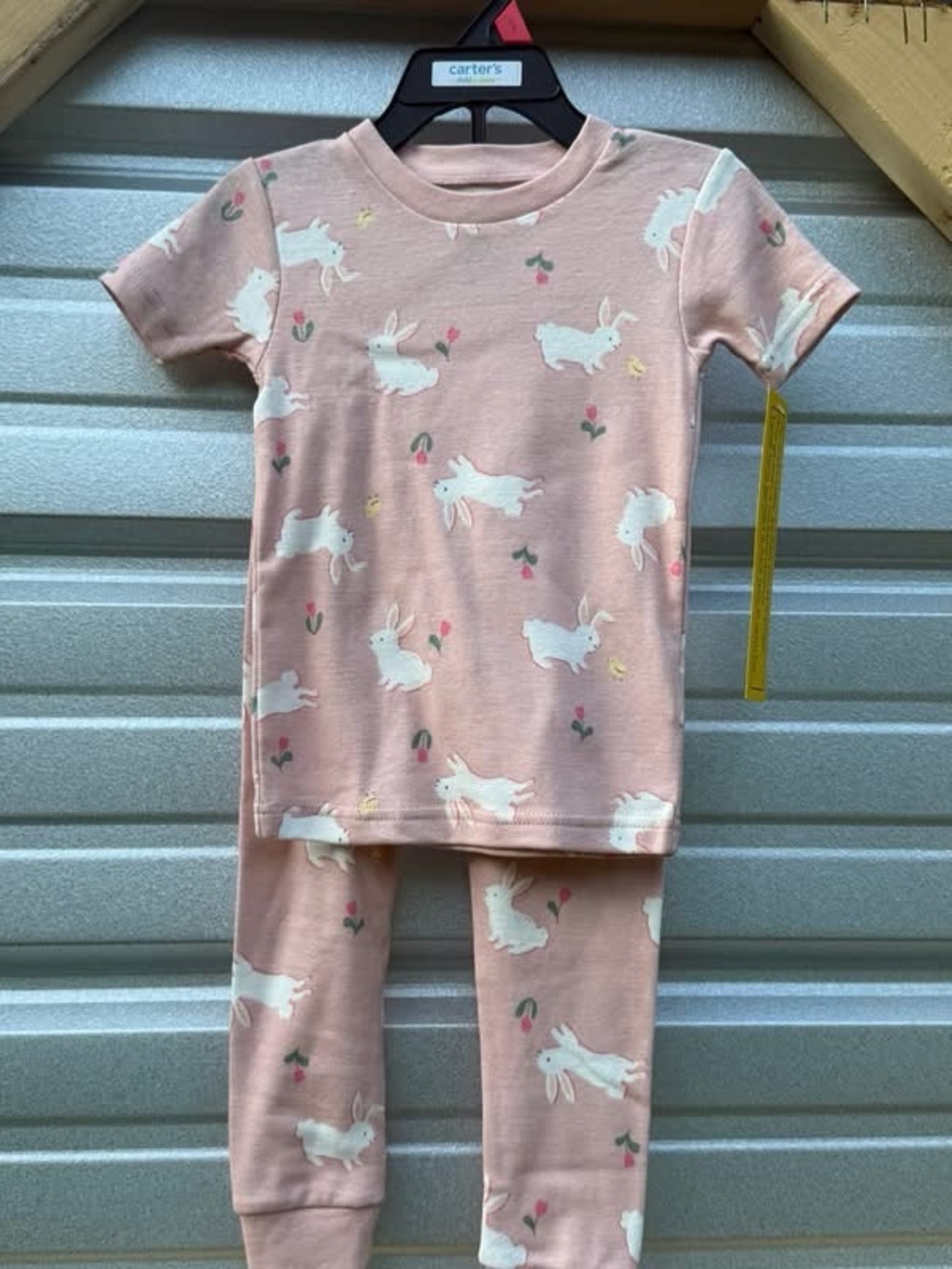 Carter's Light Pink Bunny Print Two-Piece Pajama Set